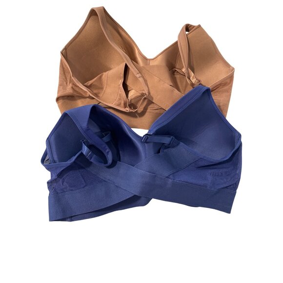 Rhonda Shear 2 Pack Molded Cup Bra with Wrap Back Size 1X Mahogany Navy 635.16 - Picture 3 of 9